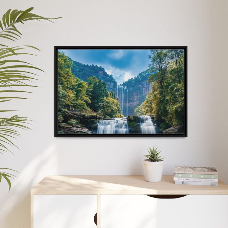 Canvas Wall Art - Waterfall Mountain Landscape - Image 36
