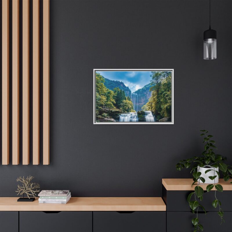 Canvas Wall Art - Waterfall Mountain Landscape - Image 85