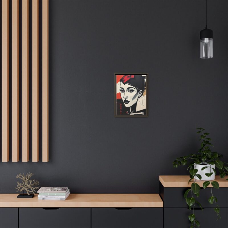 Wall Art Print of A black and white abstract portrait of a woman's face - Image 45