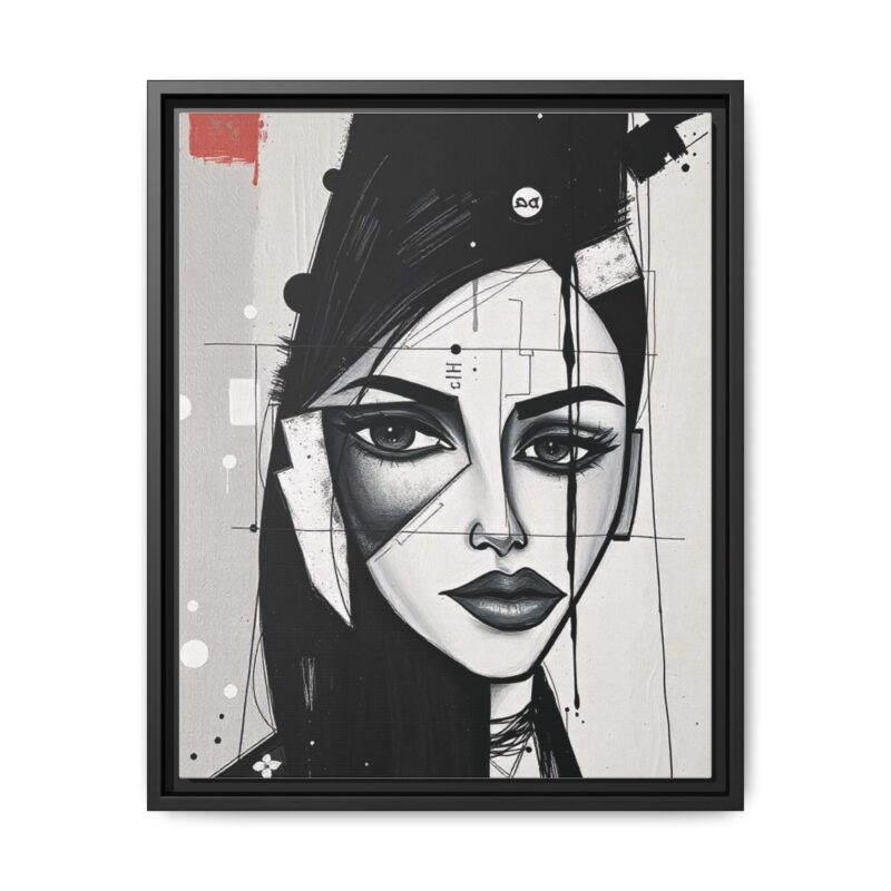 Canvas Art on An elegant and modern black-and-white abstract portrait - Image 18
