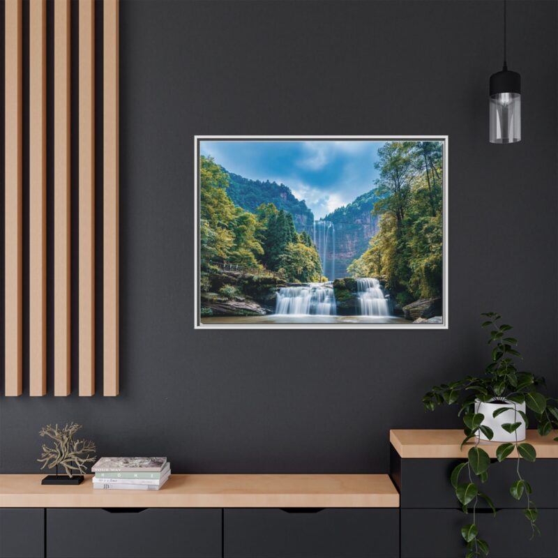 Canvas Wall Art - Waterfall Mountain Landscape - Image 109