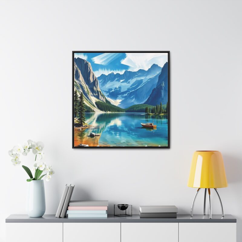 Canvas Wrap Mountain Lake Wall Art - Image 52