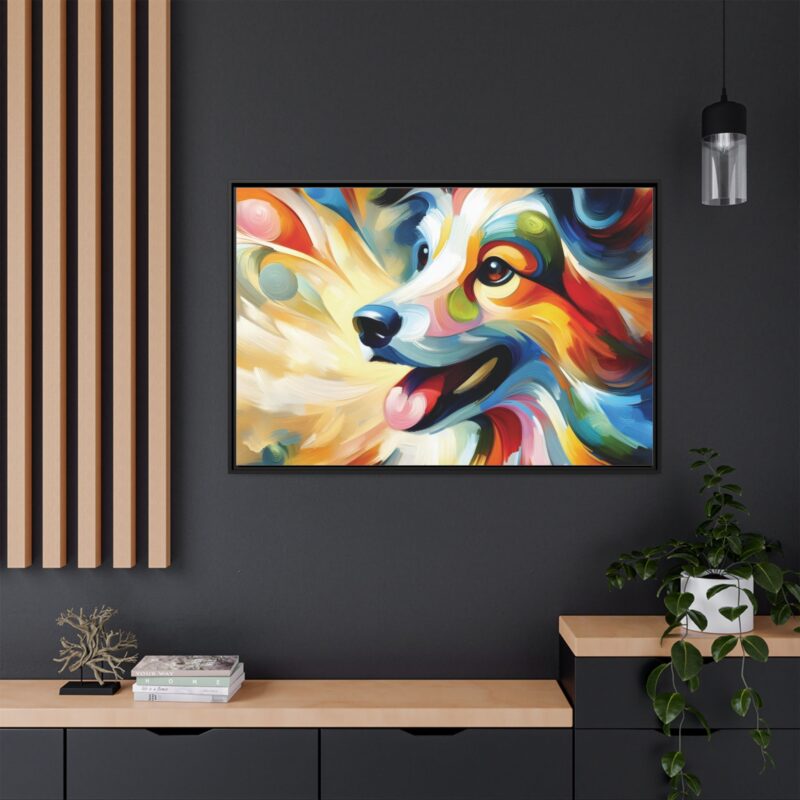 Matte Canvas, Framed Colorful Abstract Dog Canvas Art for Modern Wall Decor - Image 4