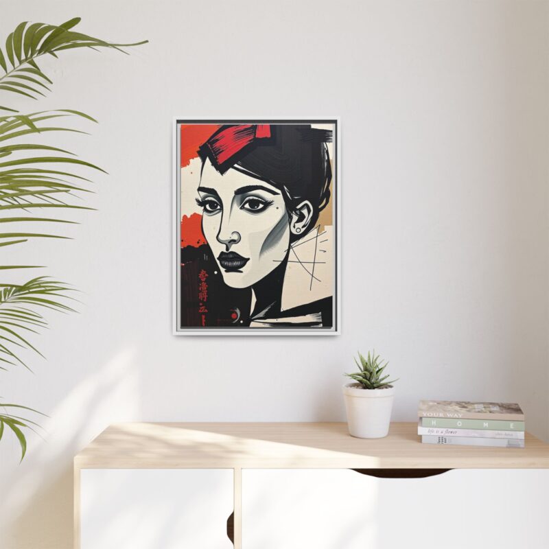 Wall Art Print of A black and white abstract portrait of a woman's face - Image 68