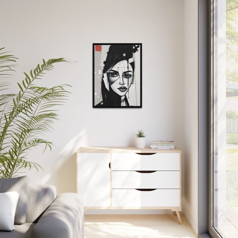 Canvas Art on An elegant and modern black-and-white abstract portrait - Image 28