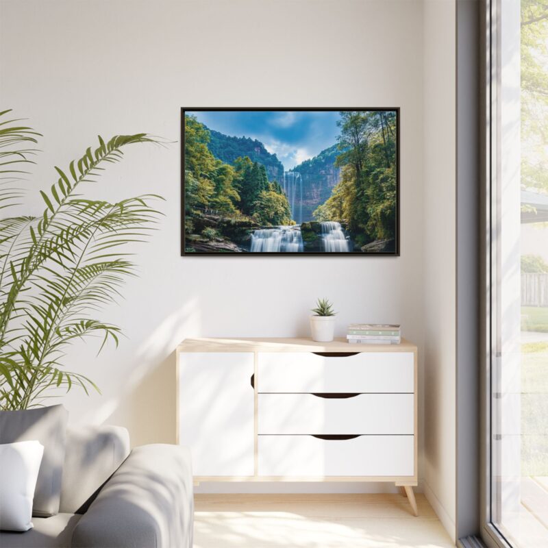 Canvas Wall Art - Waterfall Mountain Landscape - Image 116