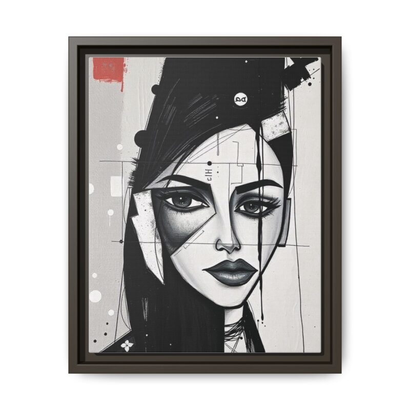 Canvas Art on An elegant and modern black-and-white abstract portrait - Image 38