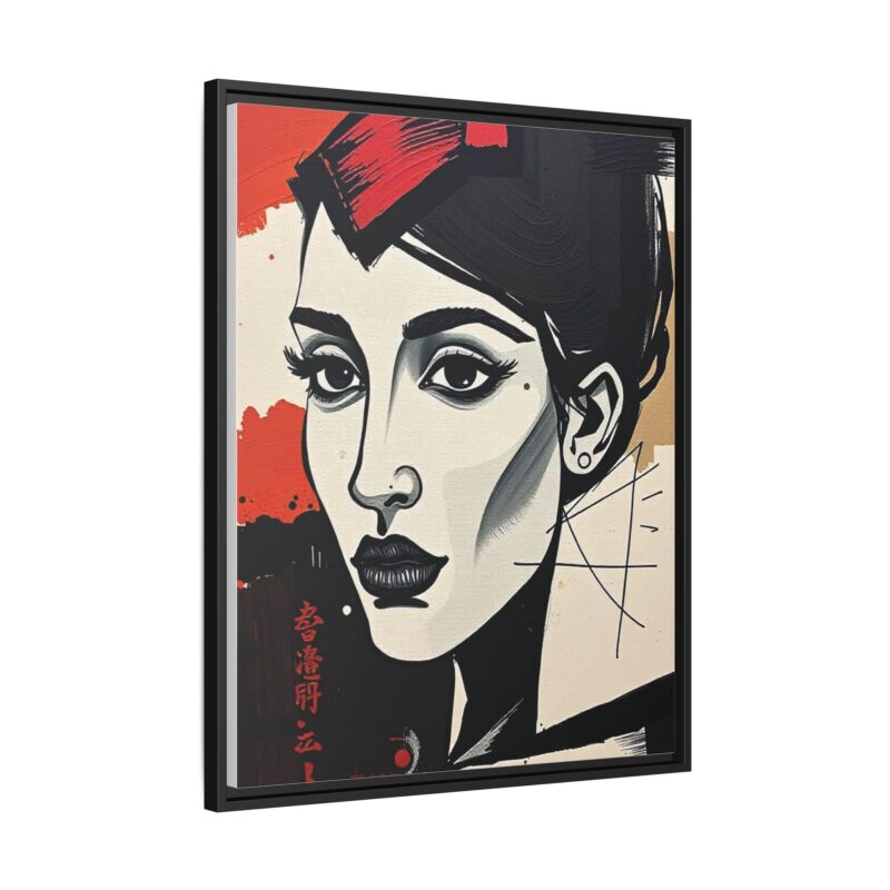 Wall Art Print of A black and white abstract portrait of a woman's face - Image 87