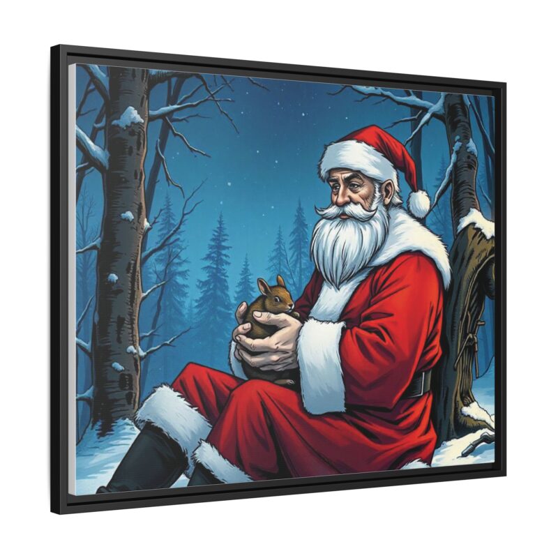 Canvas Art of Santa's Gentle Moment in the Snowy Woods - Image 123