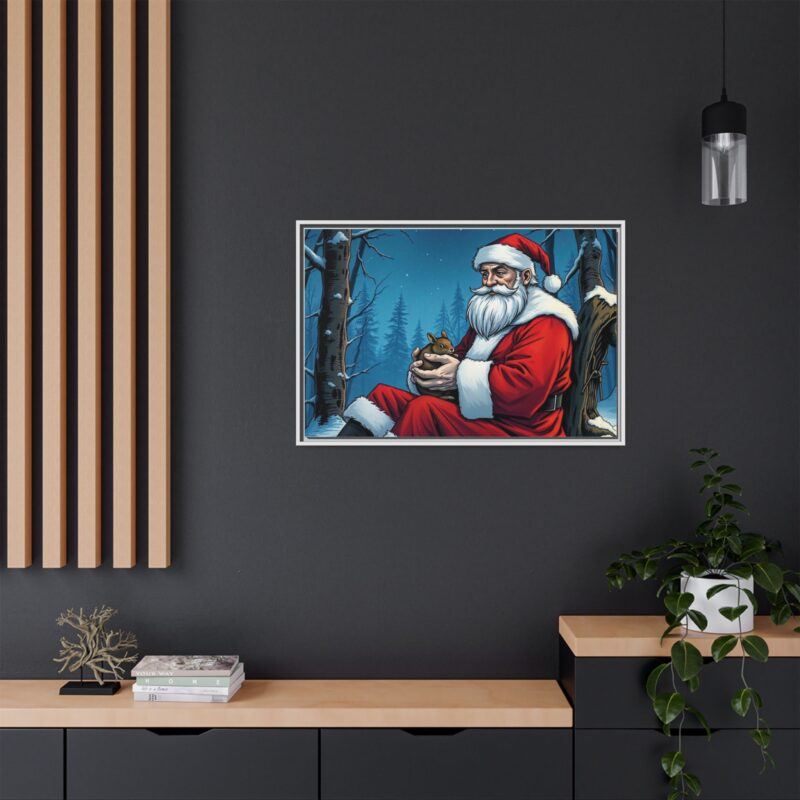 Canvas Art of Santa's Gentle Moment in the Snowy Woods - Image 100