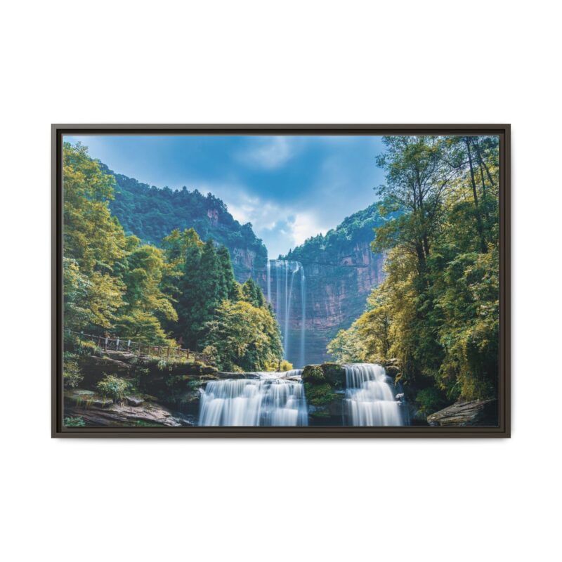 Canvas Wall Art - Waterfall Mountain Landscape - Image 96