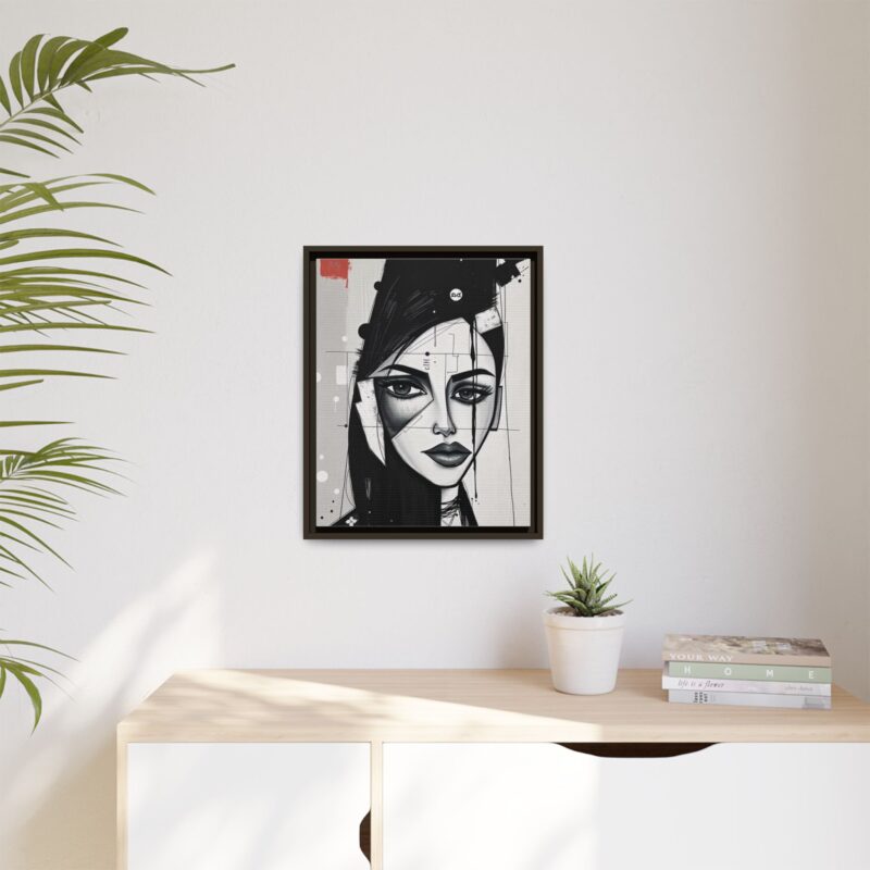 Canvas Art on An elegant and modern black-and-white abstract portrait - Image 56