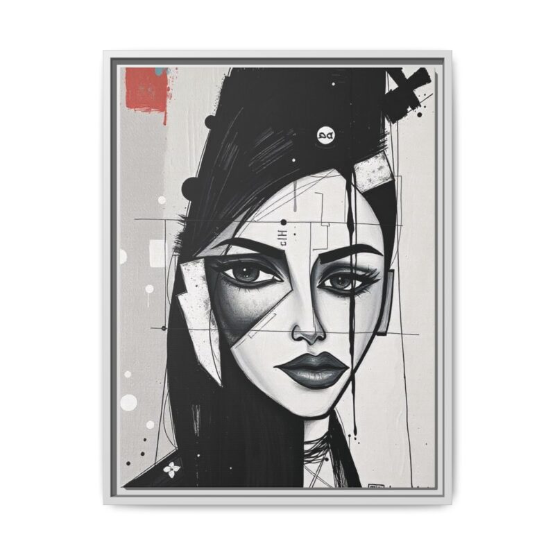 Canvas Art on An elegant and modern black-and-white abstract portrait - Image 66