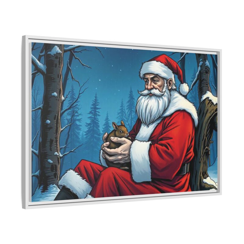 Canvas Art of Santa's Gentle Moment in the Snowy Woods - Image 103