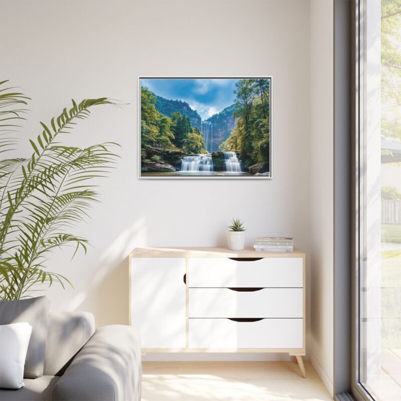 Canvas Wall Art - Waterfall Mountain Landscape - Image 112