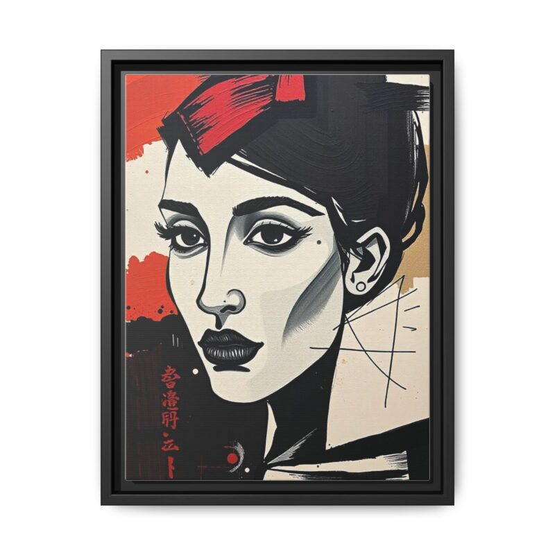 Wall Art Print of A black and white abstract portrait of a woman's face - Image 14