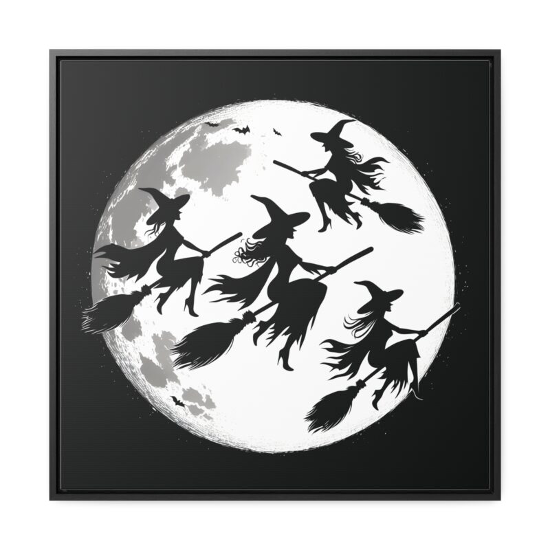 Canvas Wraps - Elegant Witch Silhouettes on Broomsticks Halloween Wall Art - Image 37