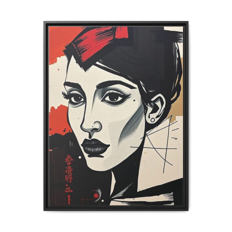 Wall Art Print of A black and white abstract portrait of a woman's face - Image 26