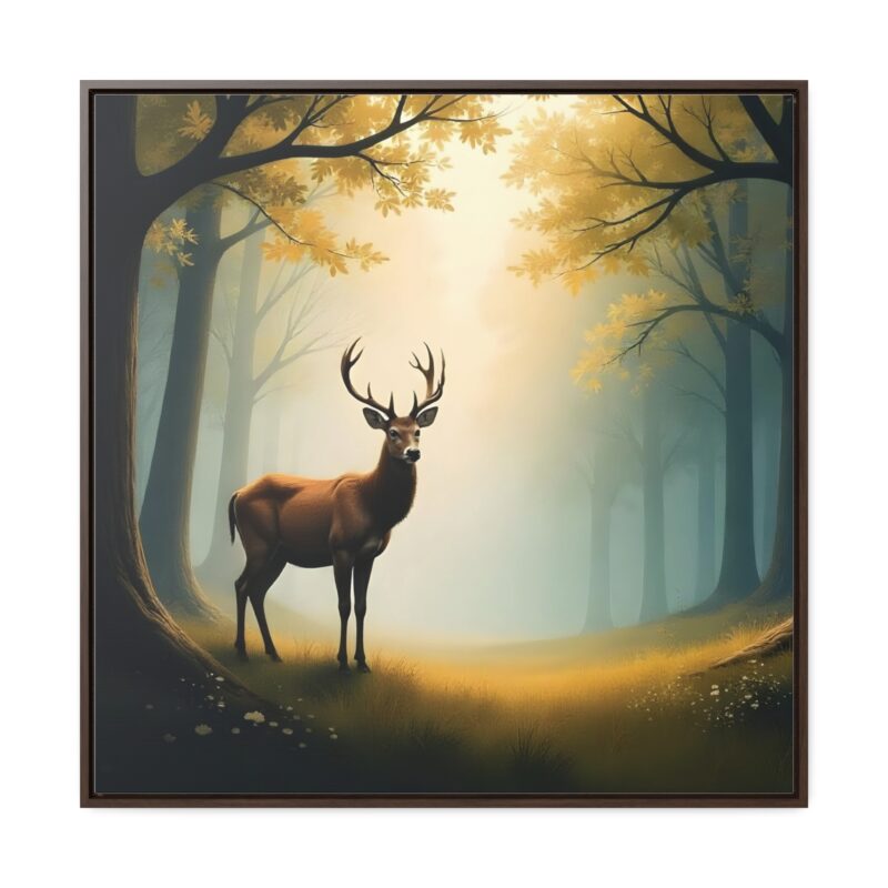 Canvas Wraps - Graceful Deer in Misty Forest Wall Art - Image 53