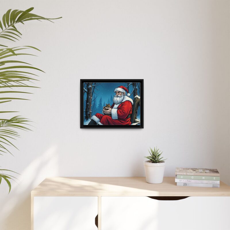 Canvas Art of Santa's Gentle Moment in the Snowy Woods - Image 16