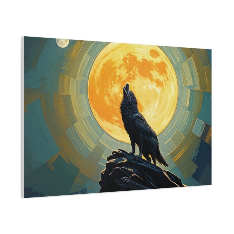 Wolf Howling at the Full Moon Canvas Print Wall Art - Image 42