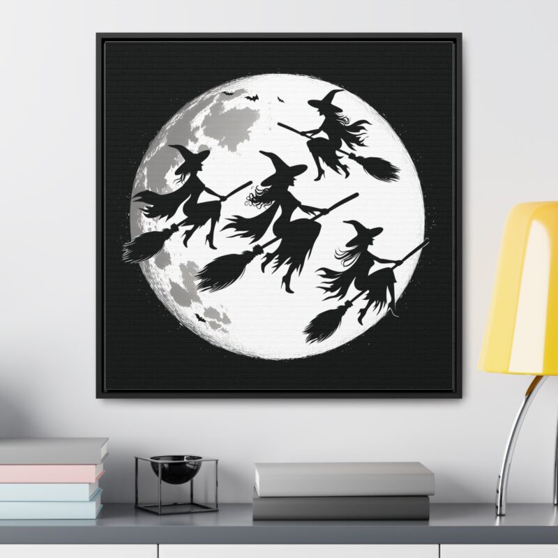 Canvas Wraps - Elegant Witch Silhouettes on Broomsticks Halloween Wall Art - Image 40