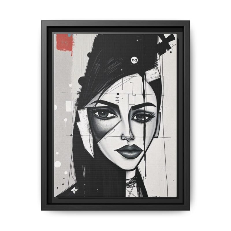 Canvas Art on An elegant and modern black-and-white abstract portrait - Image 6