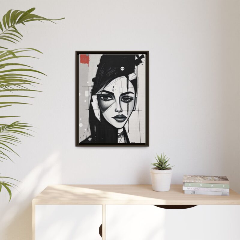 Canvas Art on An elegant and modern black-and-white abstract portrait - Image 64