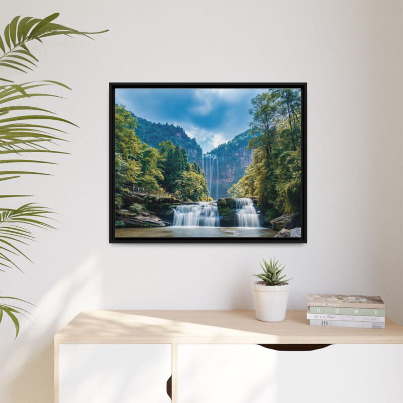 Canvas Wall Art - Waterfall Mountain Landscape - Image 124