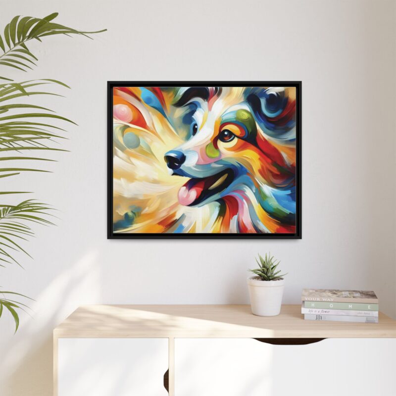 Matte Canvas, Framed Colorful Abstract Dog Canvas Art for Modern Wall Decor - Image 51