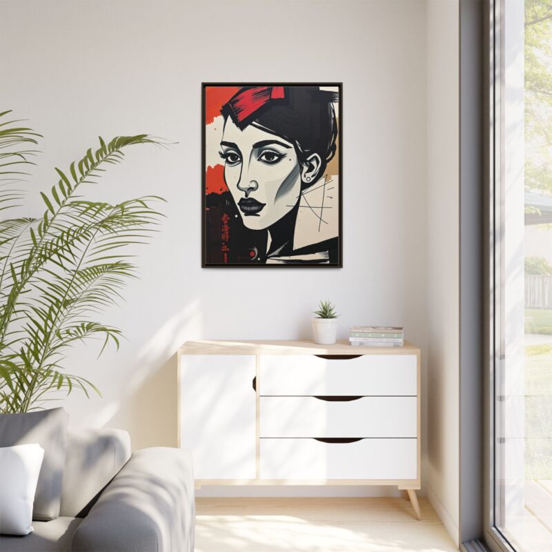 Wall Art Print of A black and white abstract portrait of a woman's face - Image 80
