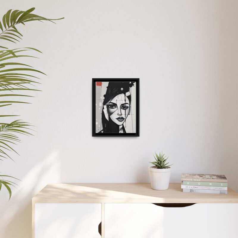 Canvas Art on An elegant and modern black-and-white abstract portrait - Image 12