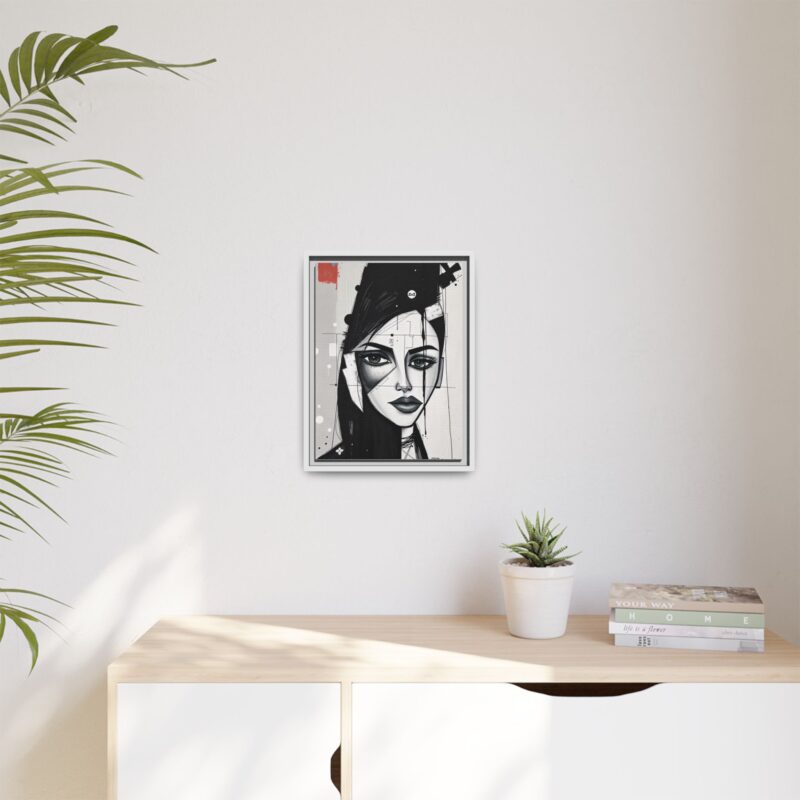 Canvas Art on An elegant and modern black-and-white abstract portrait - Image 52