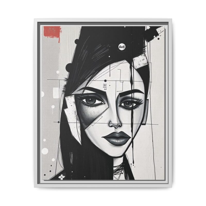 Canvas Art on An elegant and modern black-and-white abstract portrait - Image 58