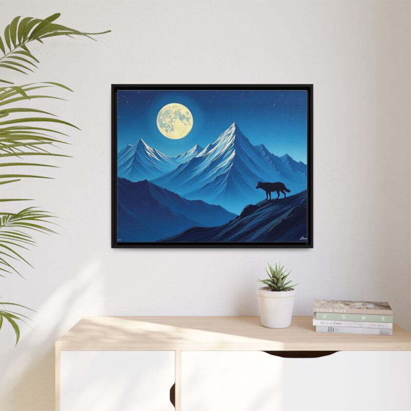 Canvas Wall Art: Moonlit Mountain Landscape - Image 124