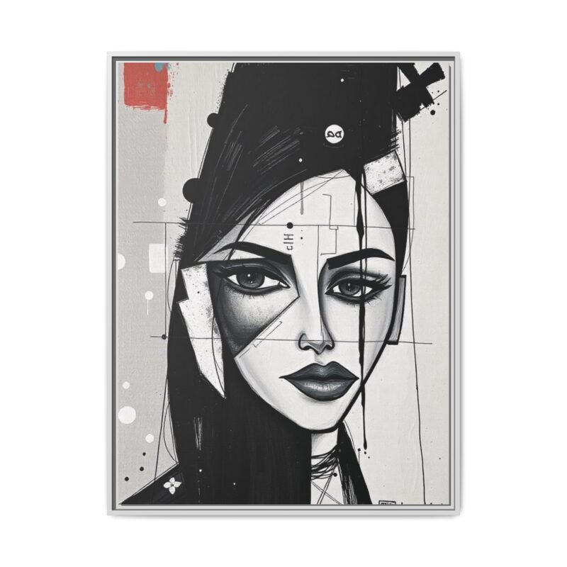 Canvas Art on An elegant and modern black-and-white abstract portrait - Image 82