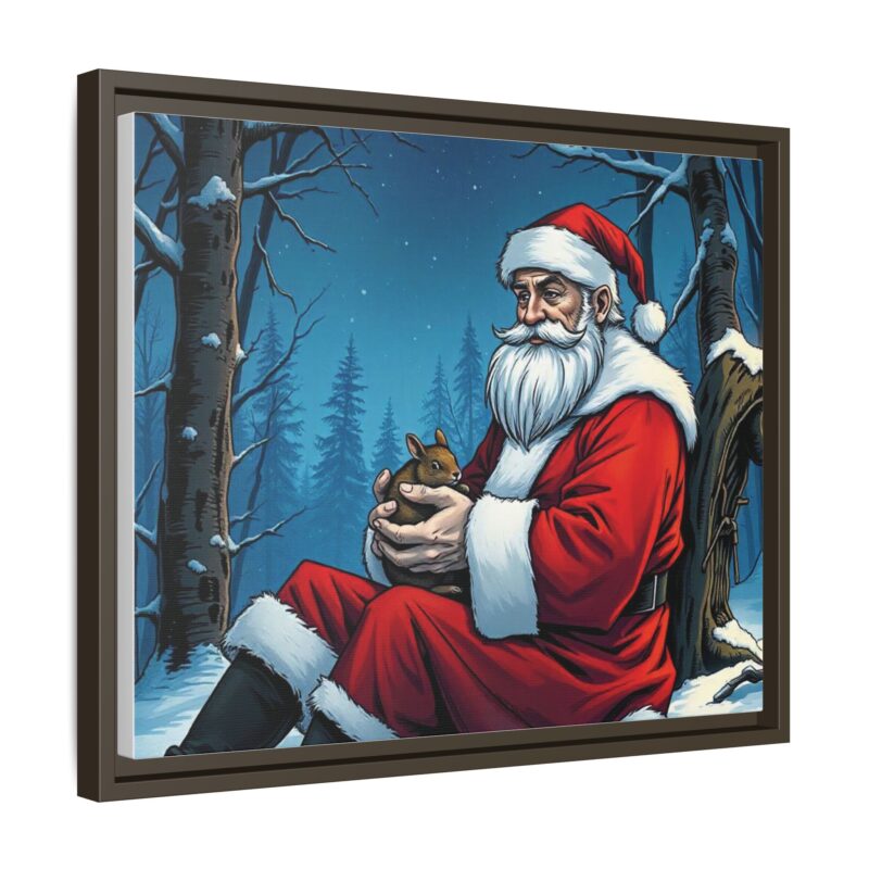 Canvas Art of Santa's Gentle Moment in the Snowy Woods - Image 67