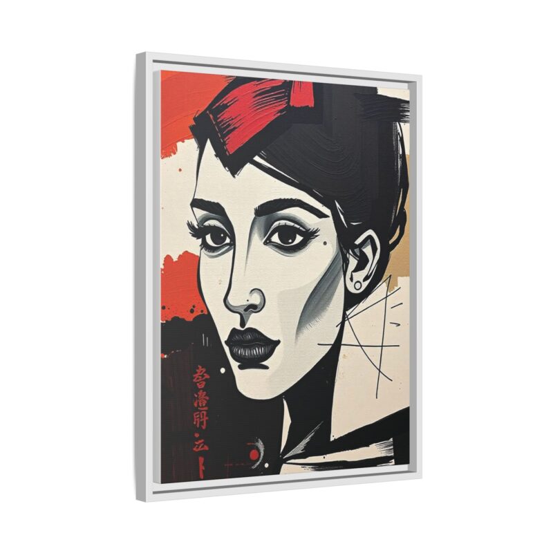 Wall Art Print of A black and white abstract portrait of a woman's face - Image 67