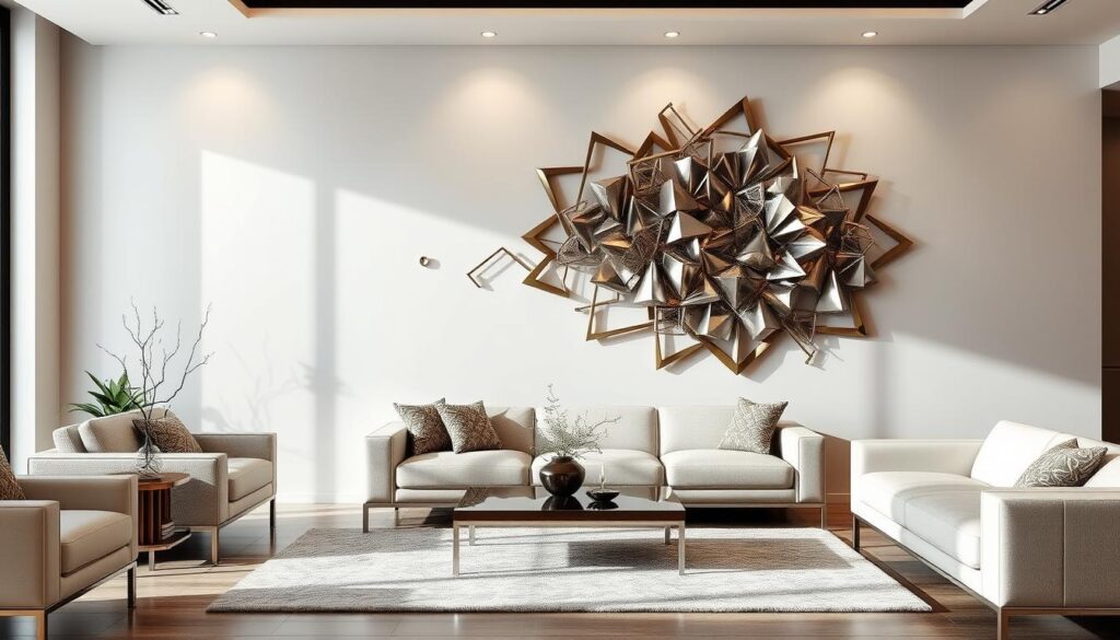 3D metal wall art installation